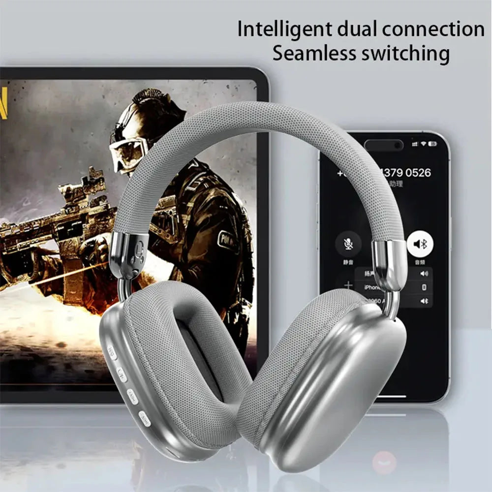 Wireless Bluetooth Over Ear Headphones Noise Cancelling Mic