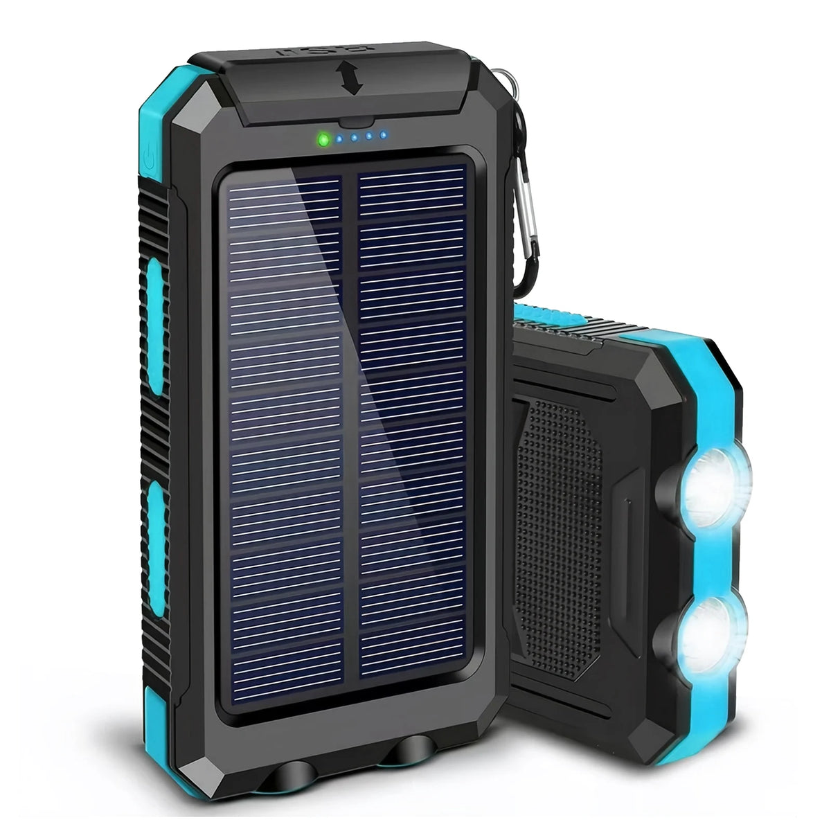 Solar Power Bank With Wireless Charging And LED Light