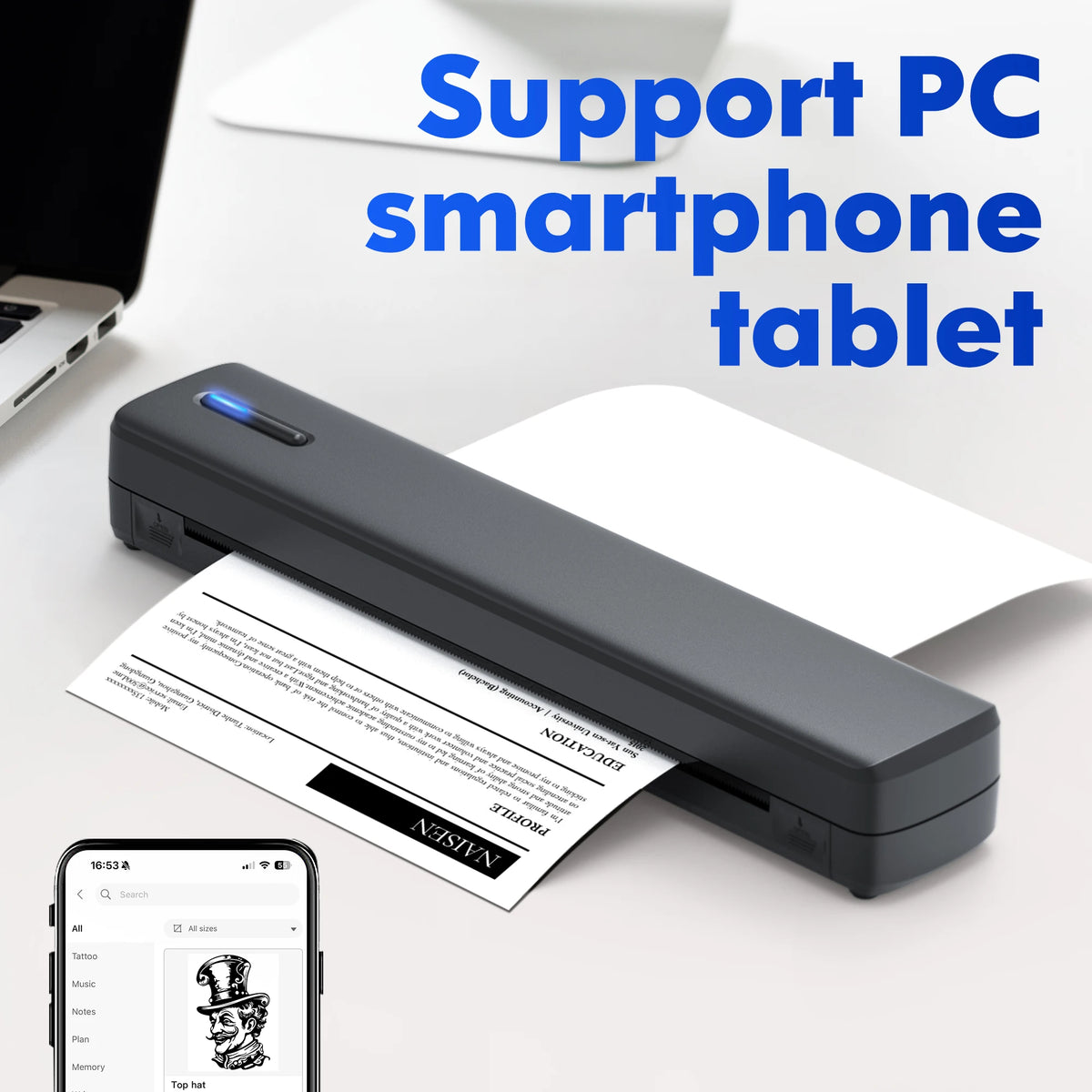 POLONO Portable Inkless Wireless Thermal Printer