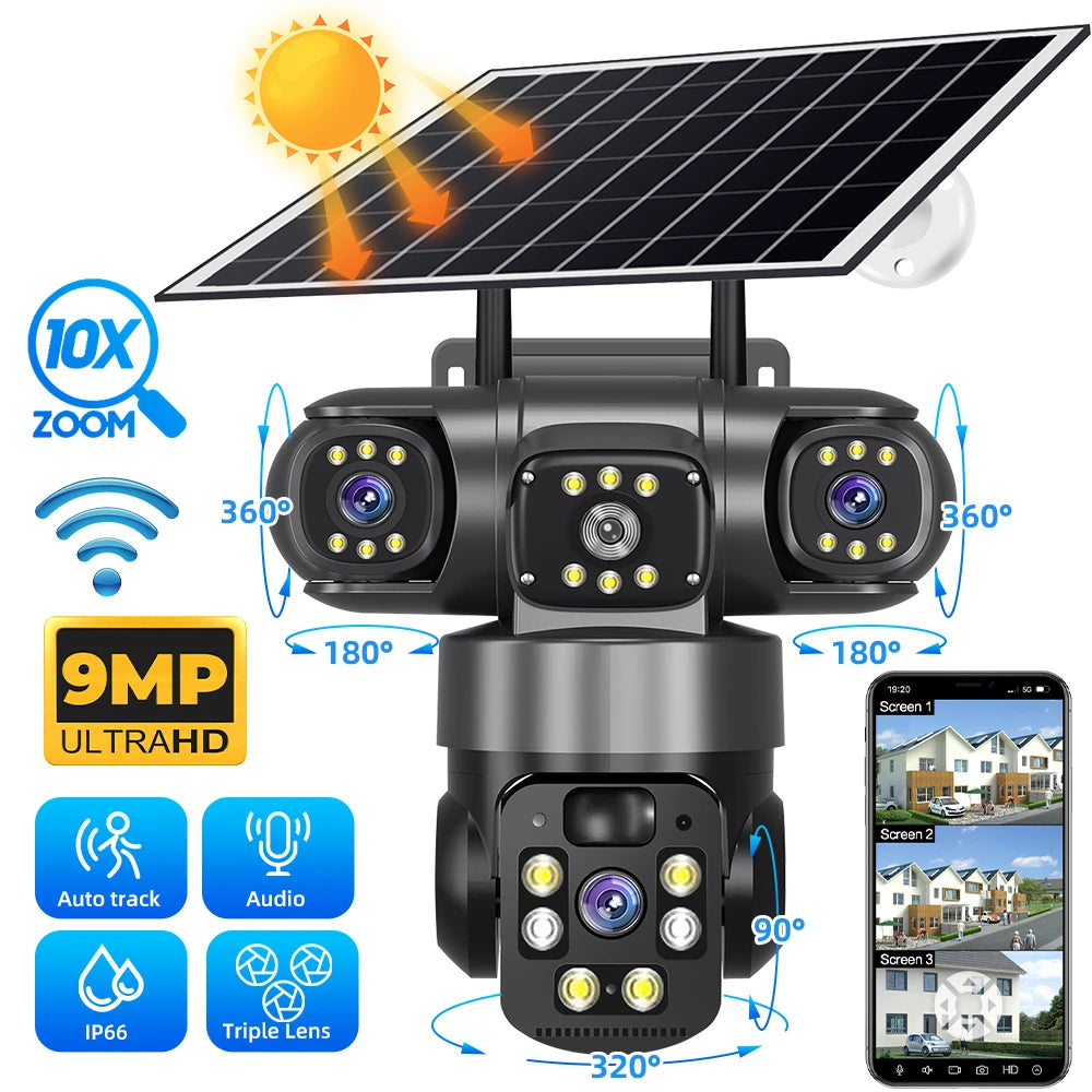Na Solar WiFi Camera 9MP Full HD Security Night Vision