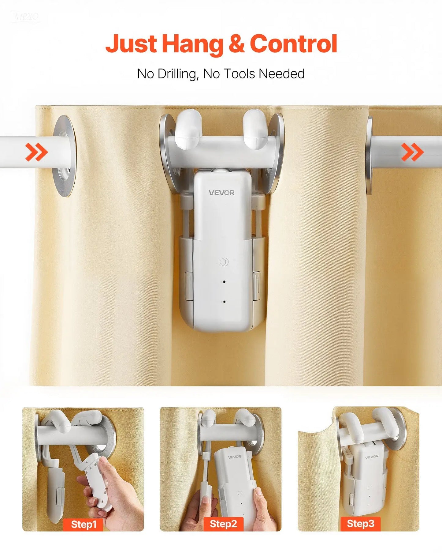 Curtain Opener Motorized Curtain Rod With Hub Remote App