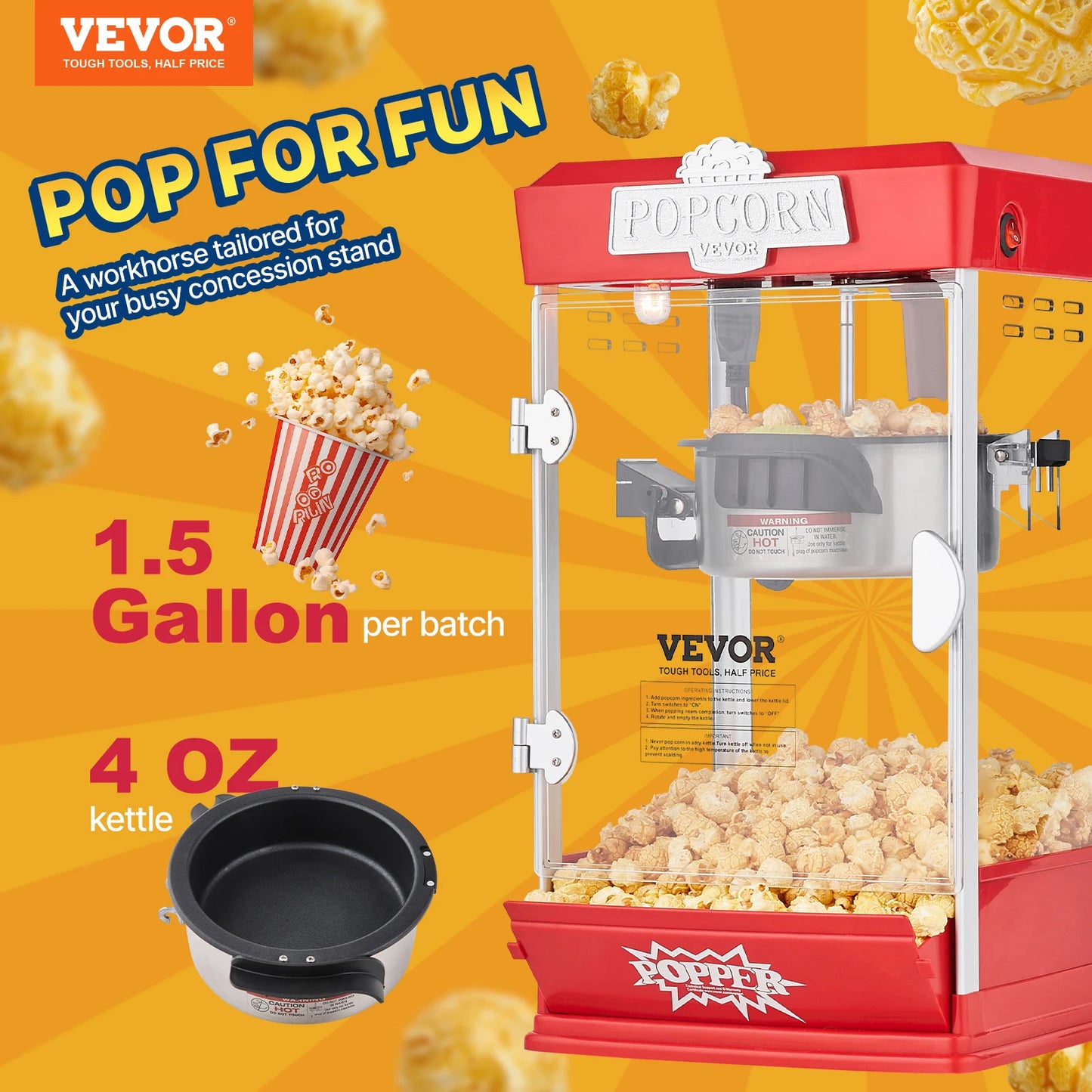 SucceBuy Commercial Popcorn Maker Countertop Machine