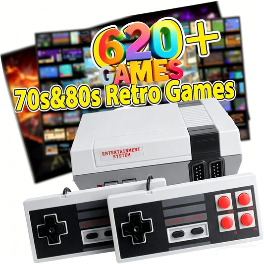 Retro Game Console With AV Output And Wired Controllers