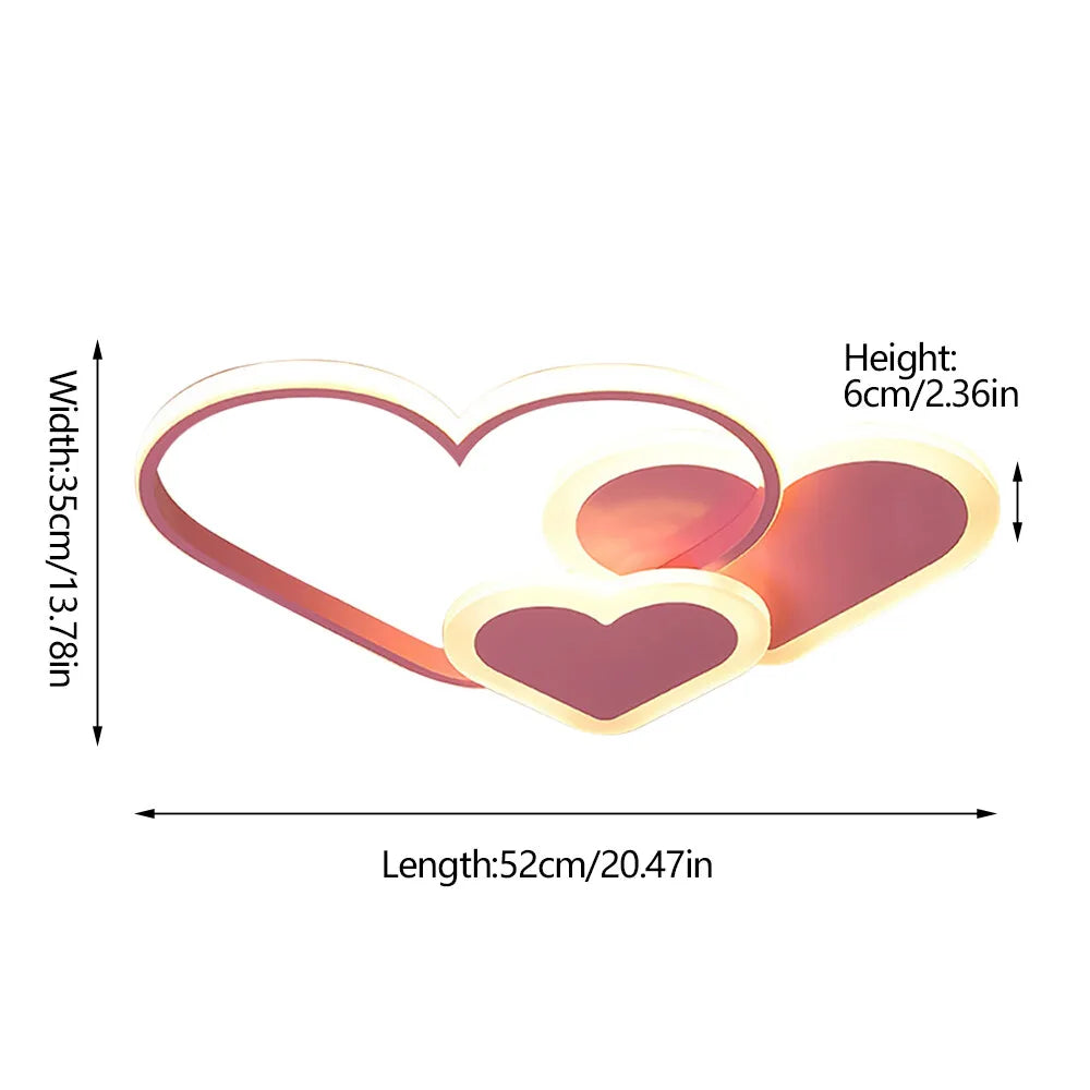 Heart Shaped LED Ceiling Lamp with Remote Control