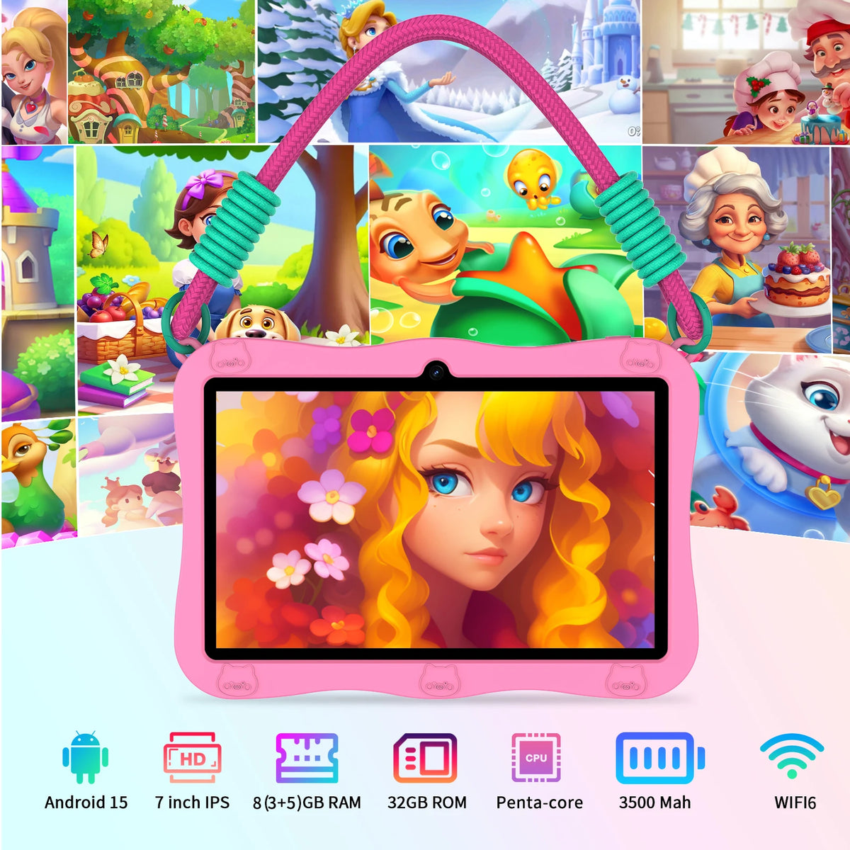 PRITOM Kids Tablet With Parental Controls and iWawa Apps