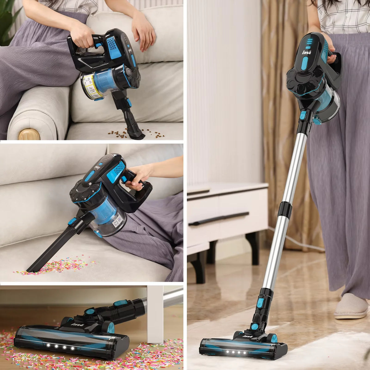 Inse V770 Cordless Handheld Vacuum With Led Light