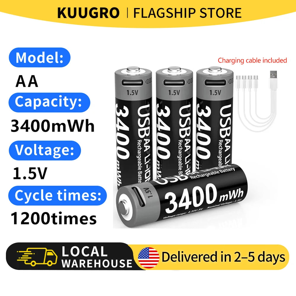 Kuugro 1.5V Rechargeable Lithium Battery For Hunting Camera