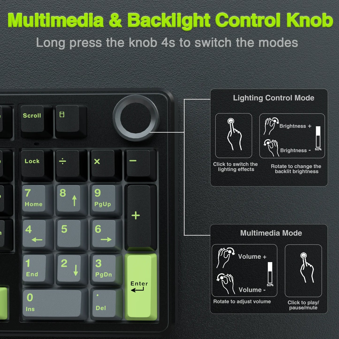 AULA F99PRO Wireless Gasket Keyboard With Hot Swap Knob