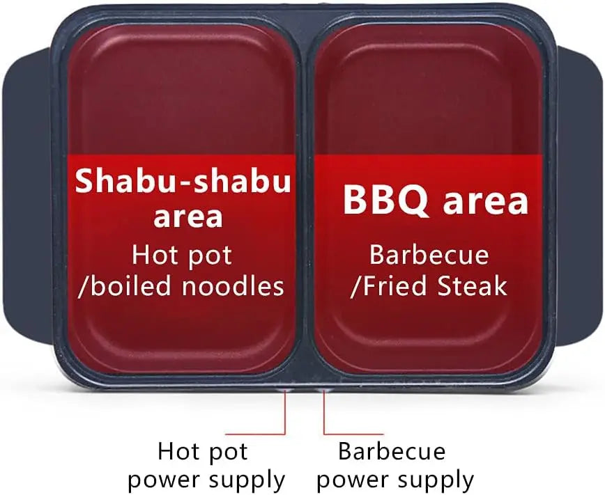 Electric Hot Pot And Griddle With Nonstick Shabu Shabu Pot