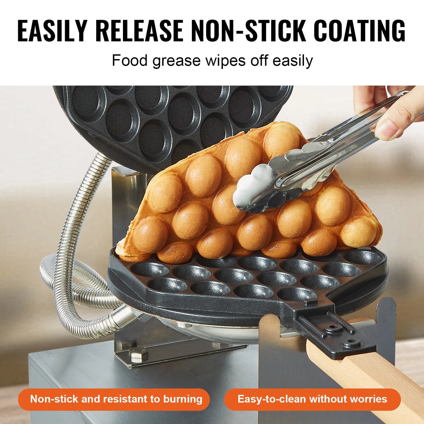 VEVOR Commercial Egg Bubble Waffle Maker With Rotating Pans