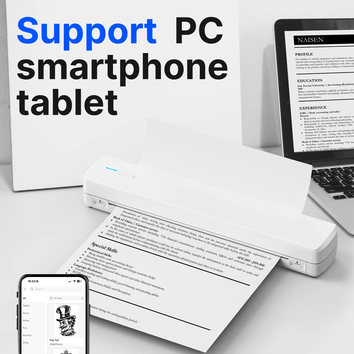 POLONO Portable Inkless Wireless Thermal Printer