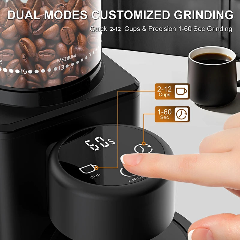 KIRAINAFLY Conical Burr Coffee Grinder 25 Settings Espresso