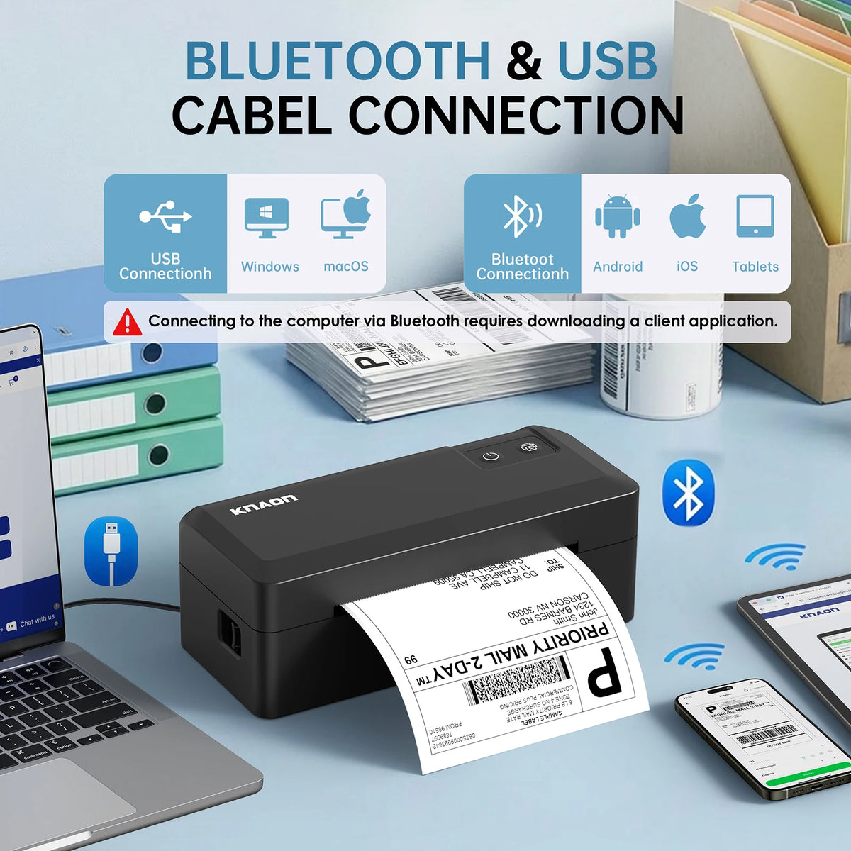 Knaon Bluetooth Thermal Shipping Label Printer