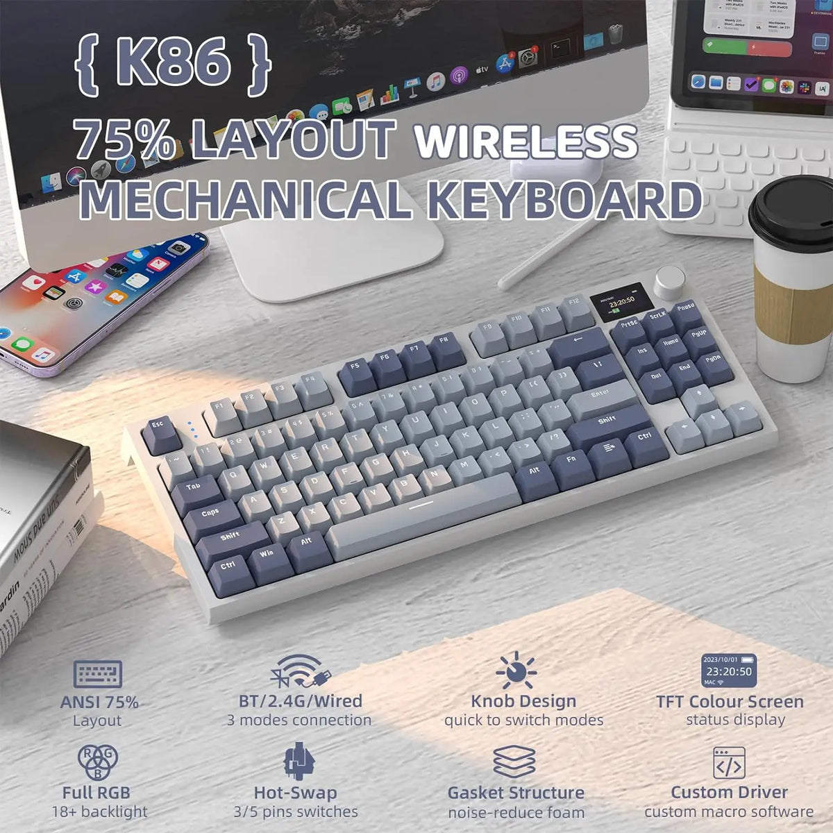Attack Shark K86 Wireless Mechanical Keyboard