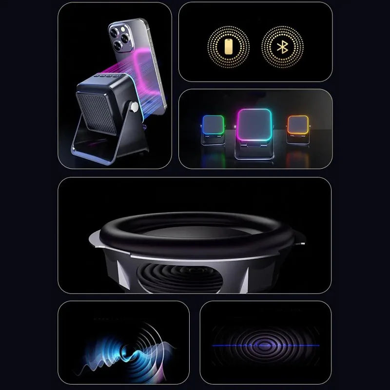 Five In One Wireless Bluetooth Speaker Phone Holder RGB