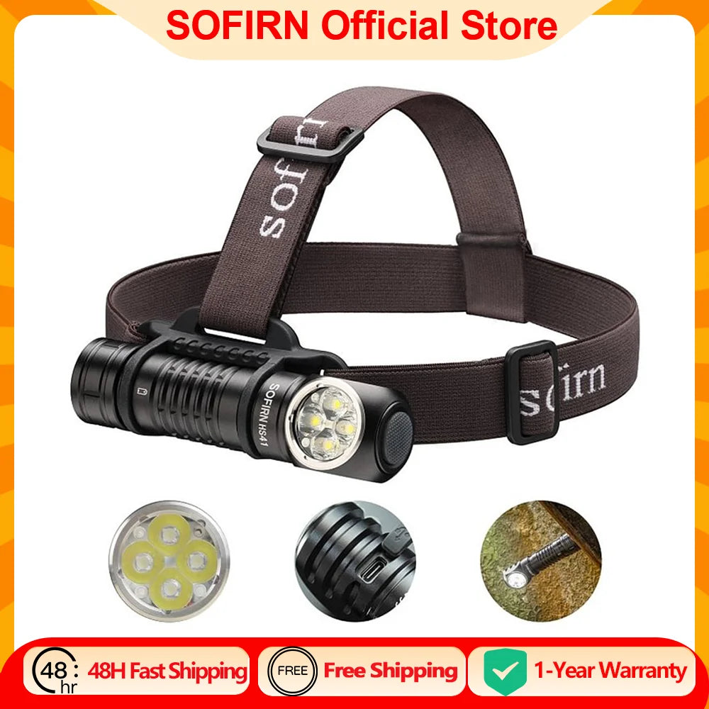 Sofirn HS41 Rechargeable LED Headlamp With Magnetic Tail