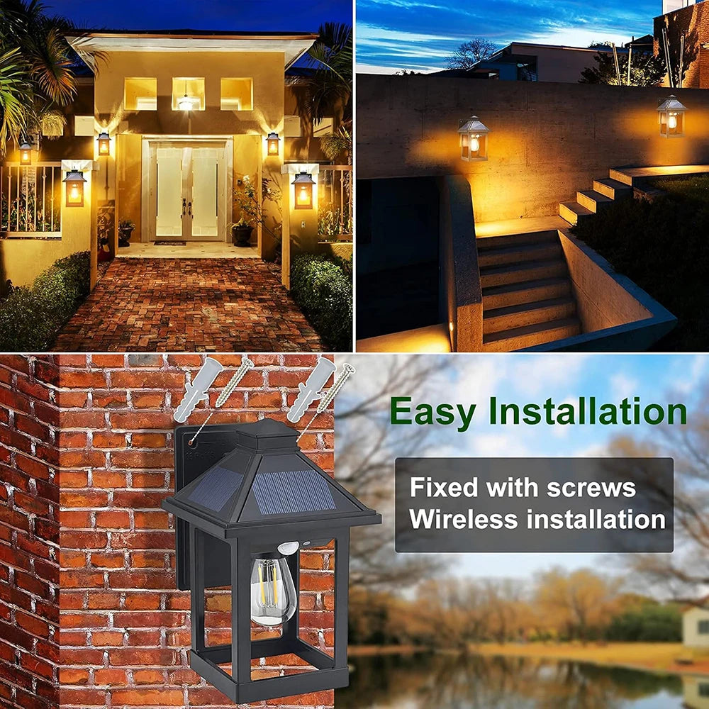Solar Powered Wall Lanterns With Motion Sensor Dusk To Dawn