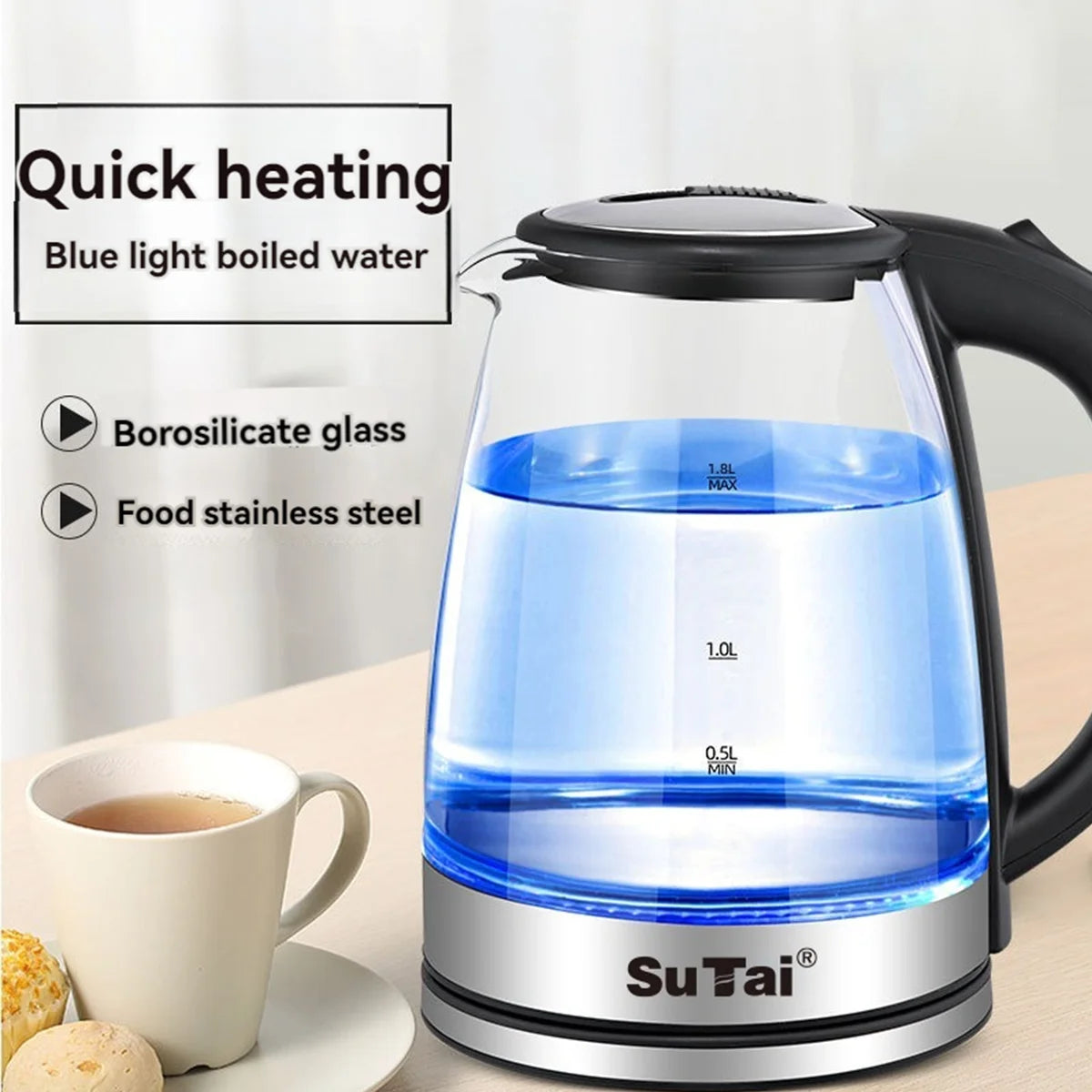 Automatic Shut Off Glass Electric Water Kettle