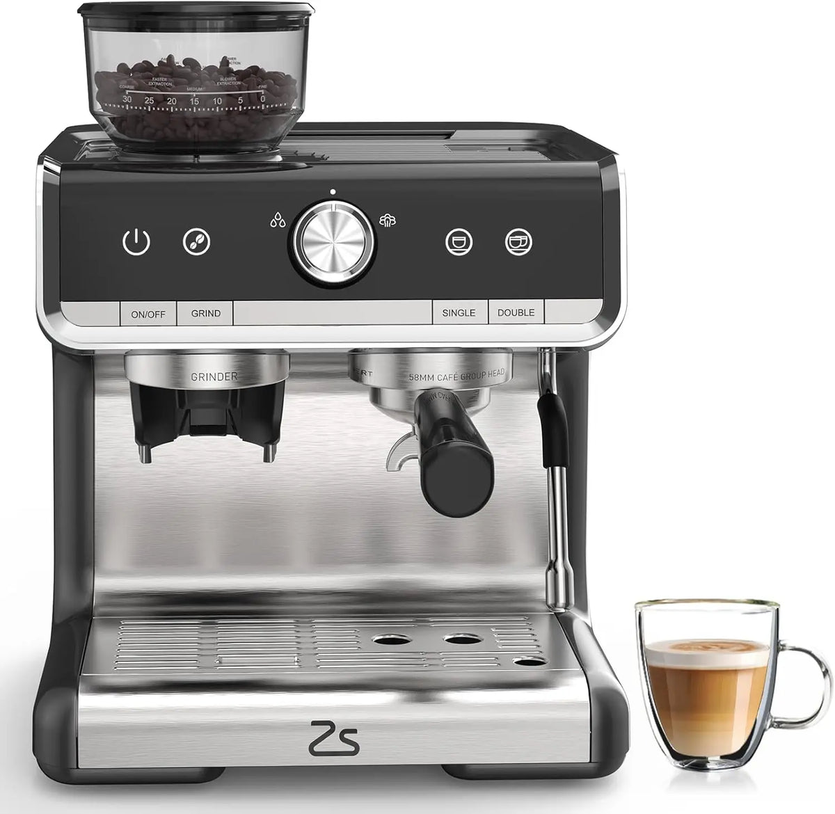 Professional 20 Bar Espresso Machine With Grinder