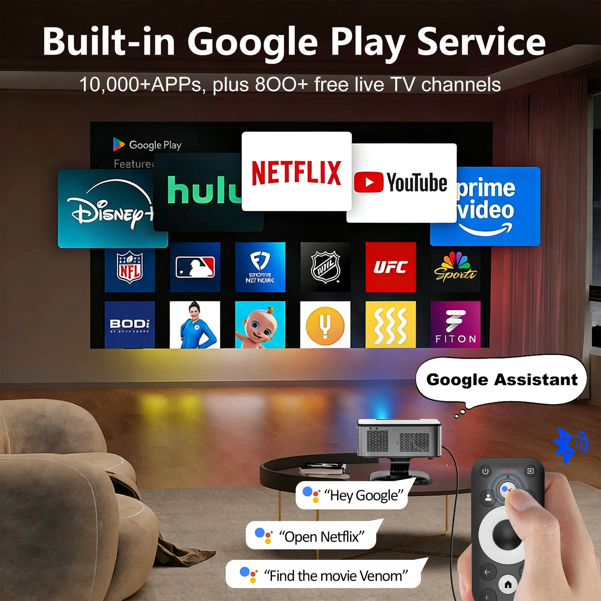 HORLAT 4K Portable Smart Projector