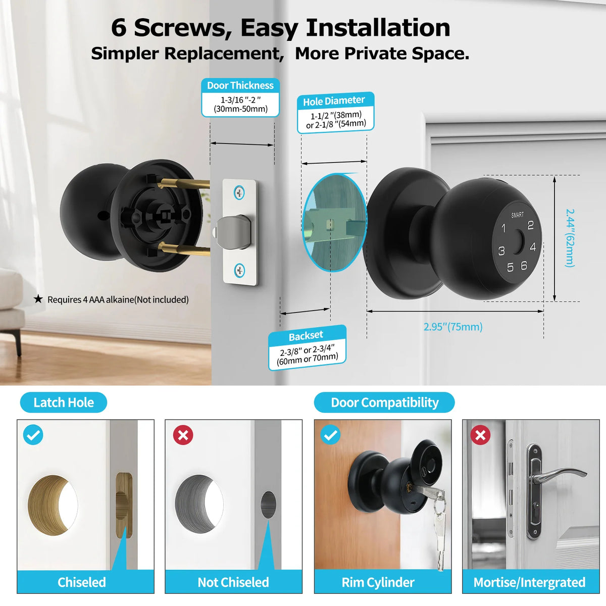 Viladepot Biometric Smart Door Lock With Fingerprint