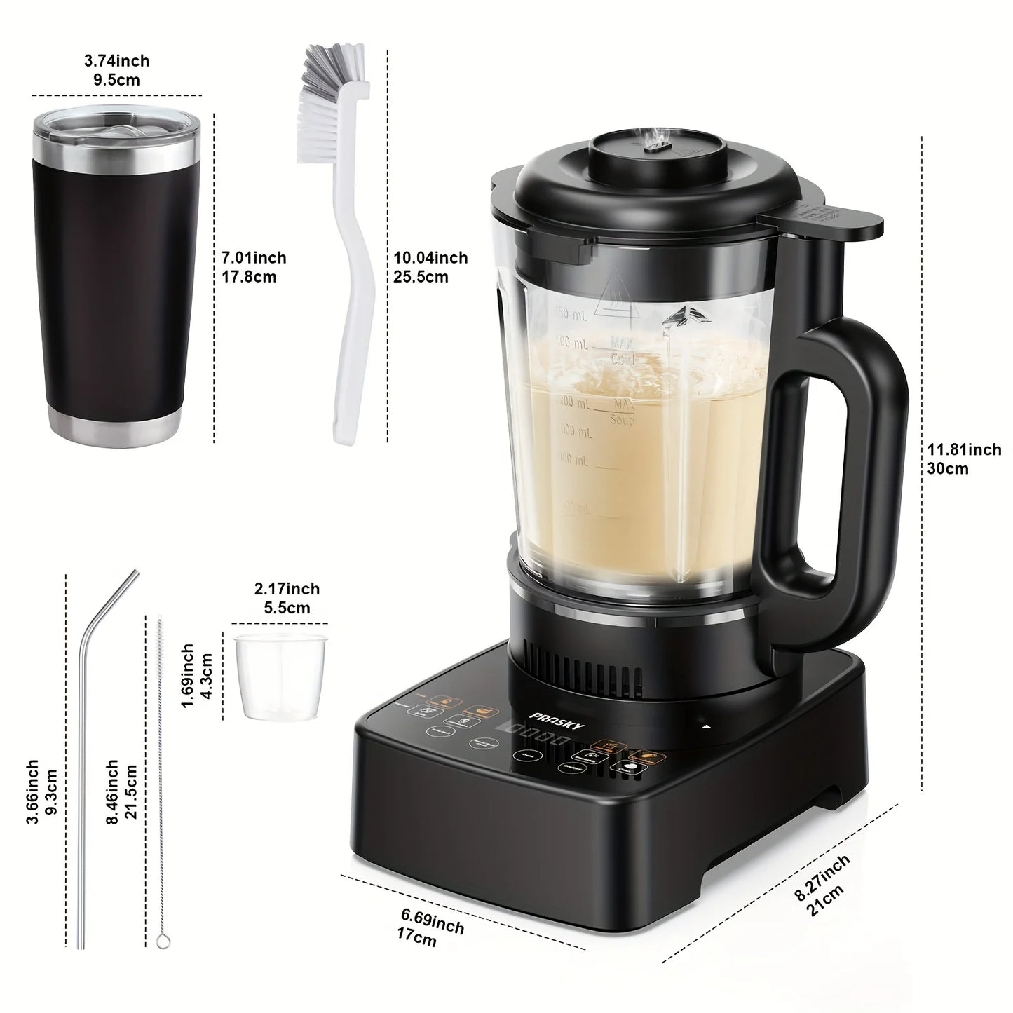 Prasky 2400W Heating Blender Auto Clean High Speed