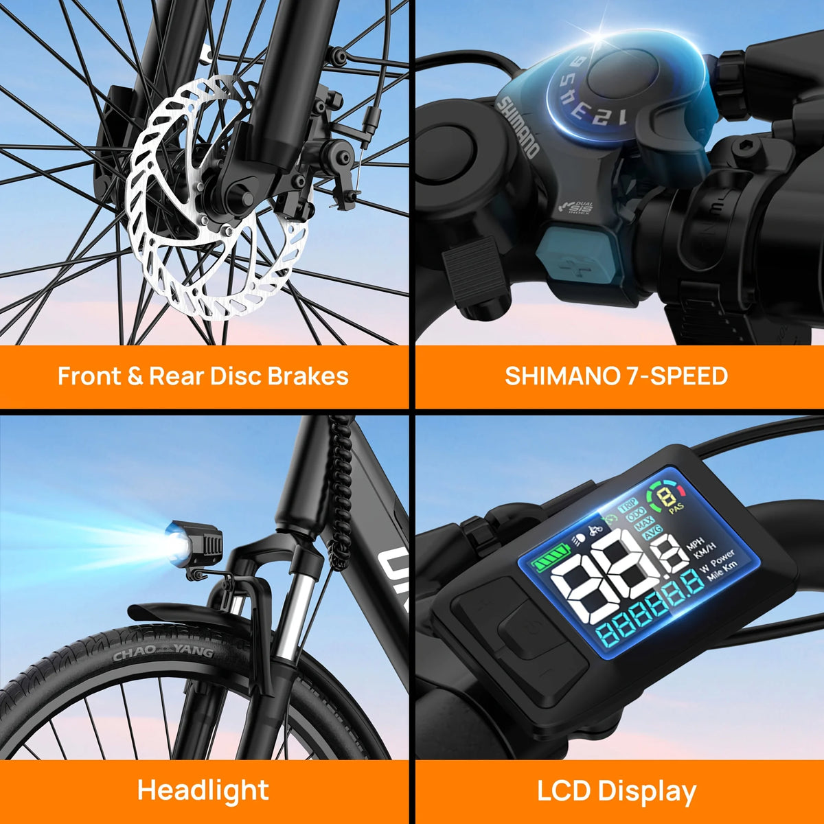 URLIFE E26 Electric City Bicycle With Hydraulic Disc Brakes