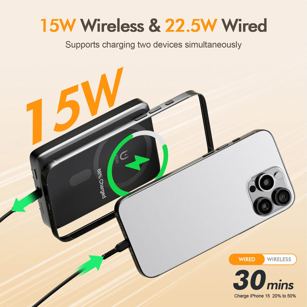 Magnetic Wireless Power Bank Fast Charging Portable Charger