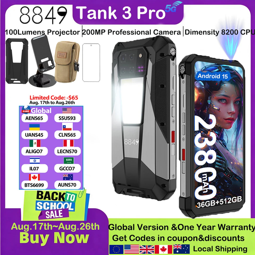 Unihertz Tank 3 Pro Rugged Projector Smartphone