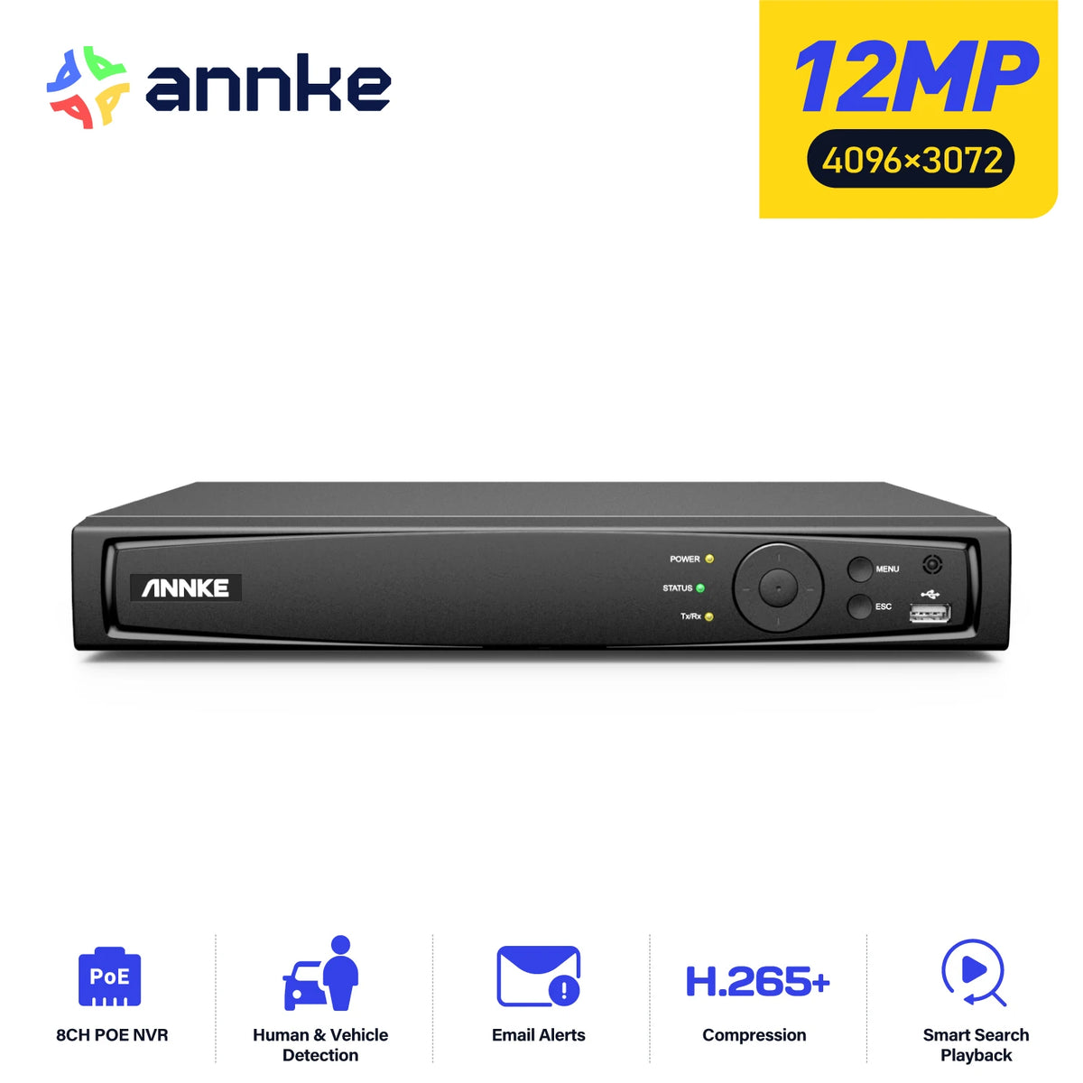 ANNKE 8 Channel PoE NVR Security Video Recorder