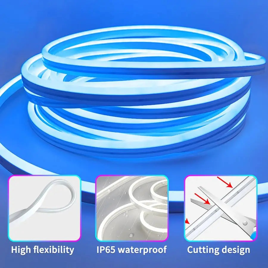 RGB LED Neon Rope Lights With Remote App Control