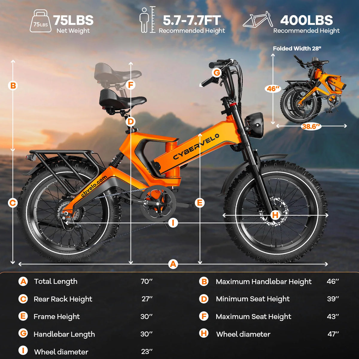 Cybervelo EK6 Max Folding Electric Bike