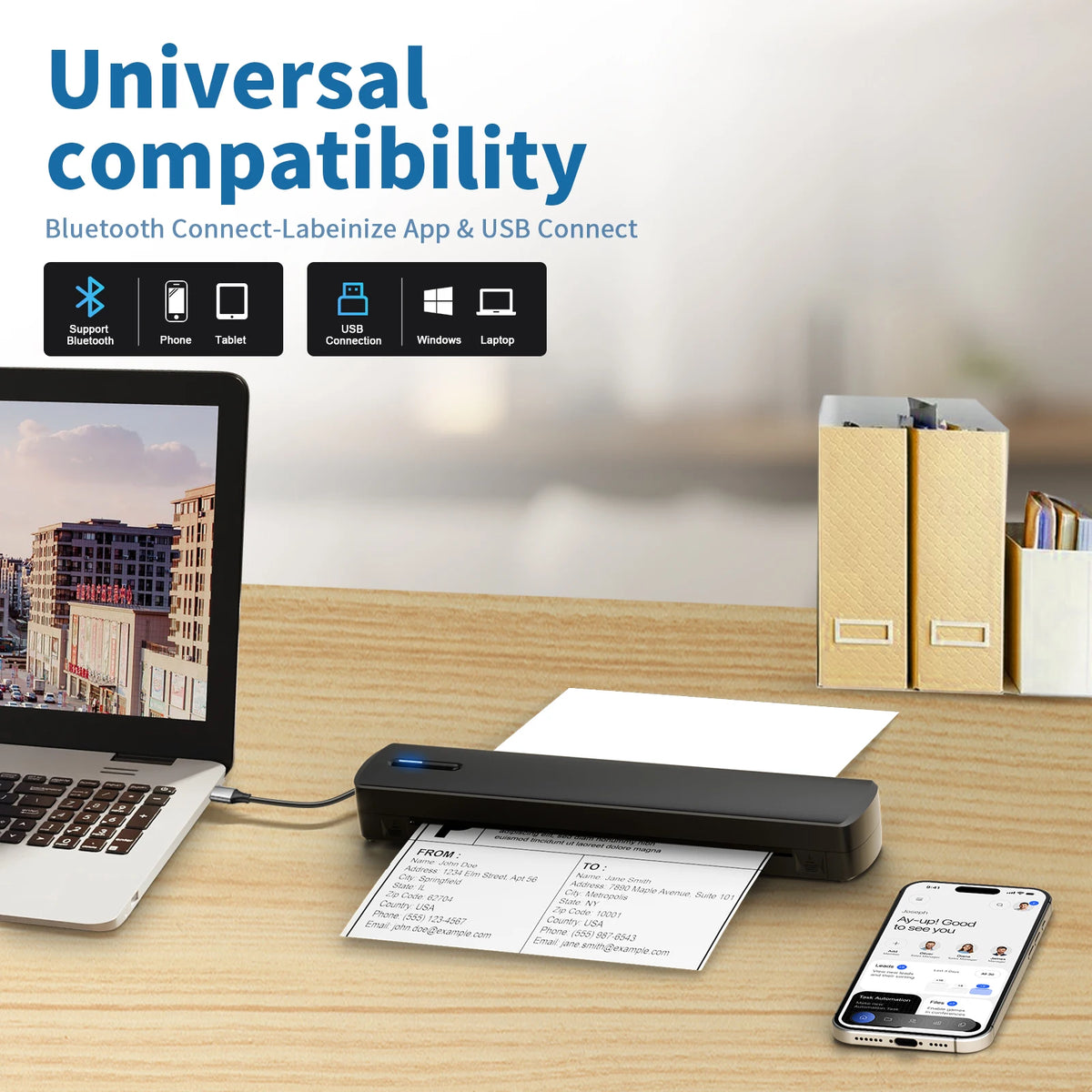 TakeYou Wireless Inkless Thermal Portable Printer for Travel