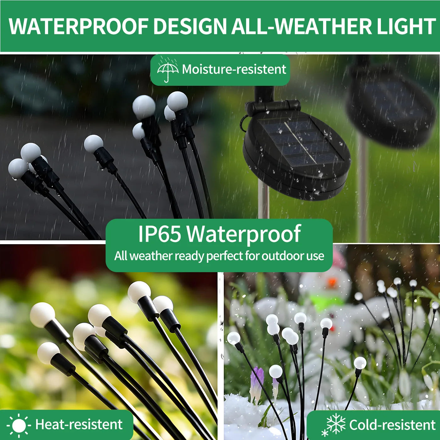 8-Head Solar Firefly Lights Outdoor Garden Pathway Decor