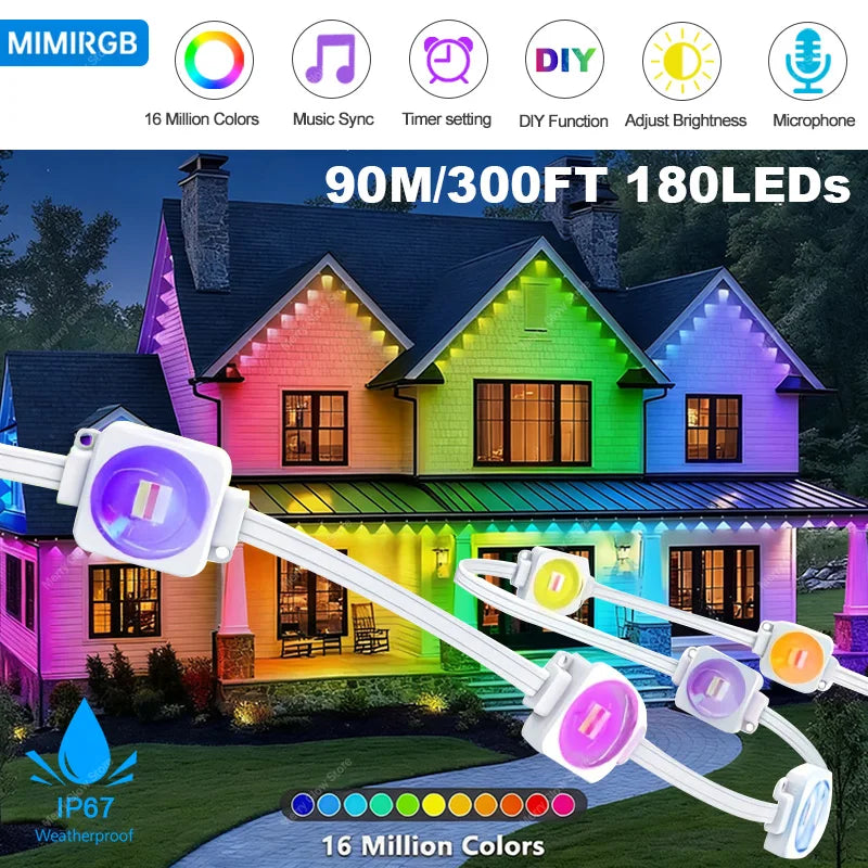 MIMIRGB Outdoor Eaves Light Smart RGBIC LED Strip