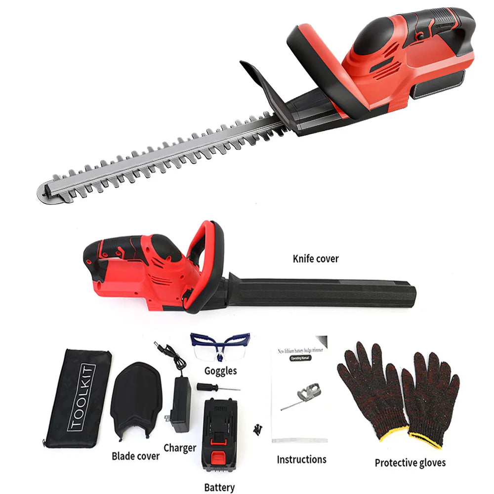 Cordless Electric Hedge Trimmer With Battery Included