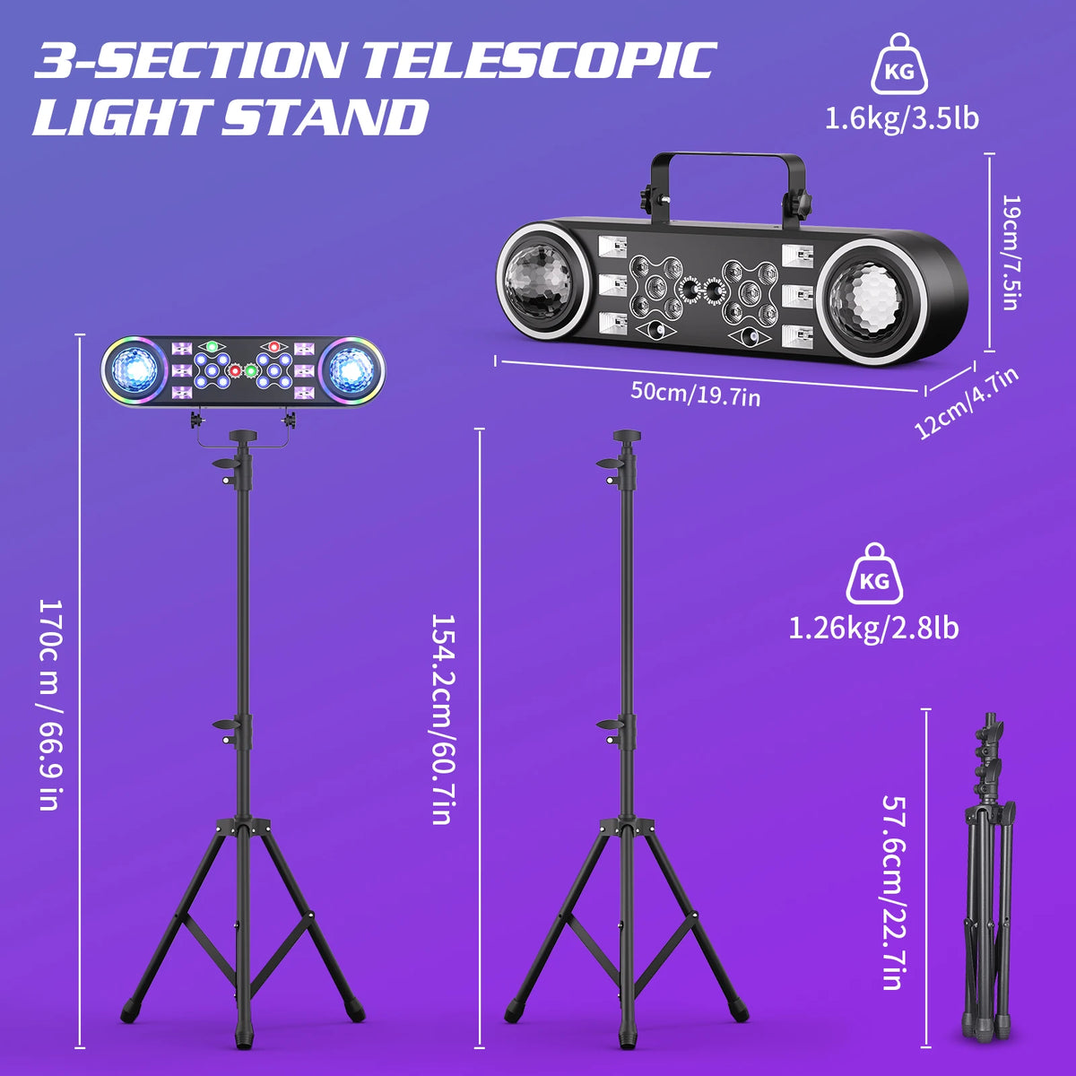 Somspot DJ Disco Beam Effect Light Kit With Remote