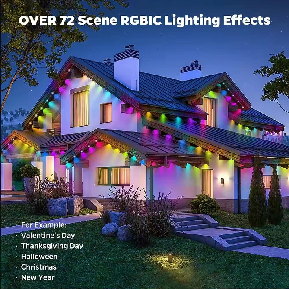 App Controlled Waterproof Outdoor Eaves String Lights