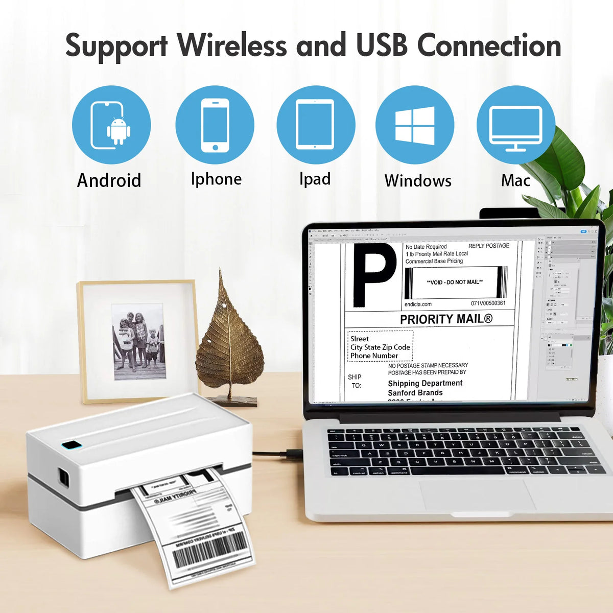 TakeYou Portable Thermal Label Printer Bluetooth Connectivity