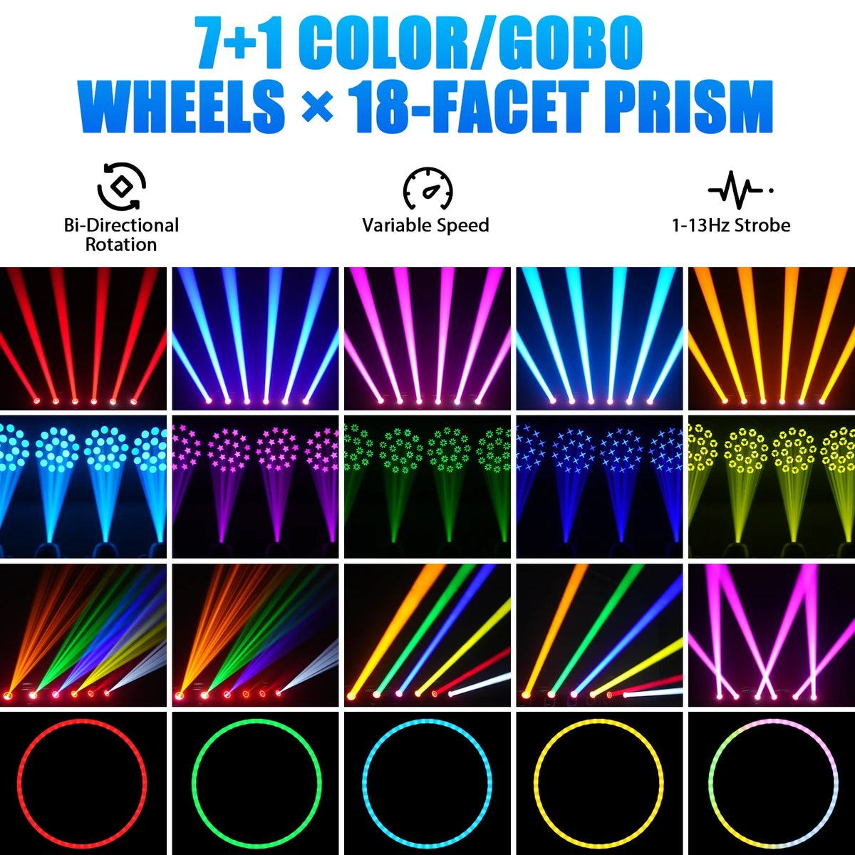 U'King RGB LED Moving Head Light With DMX Control