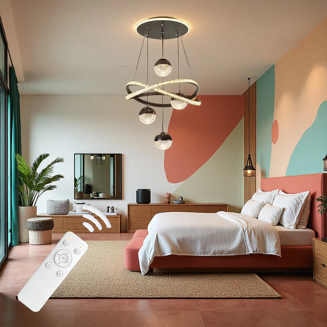 Modern LED Pendant Light With Spherical Heads