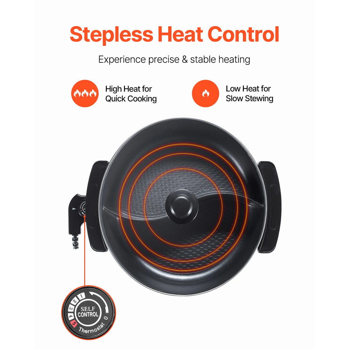 SucceBuy Electric Hot Pot Double Flavor Non Stick Cooker