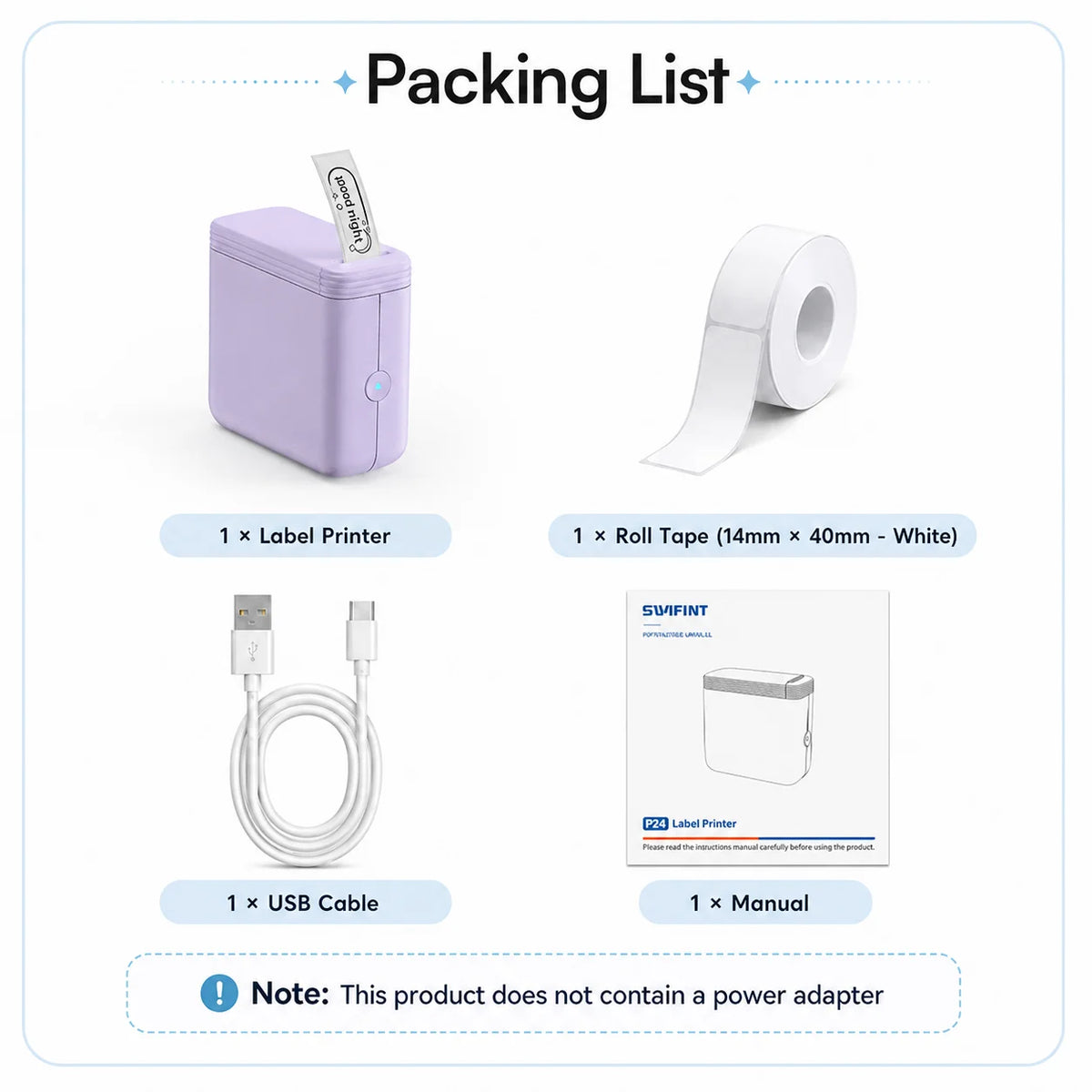 SWIFINT Portable Wireless Thermal Label Printer