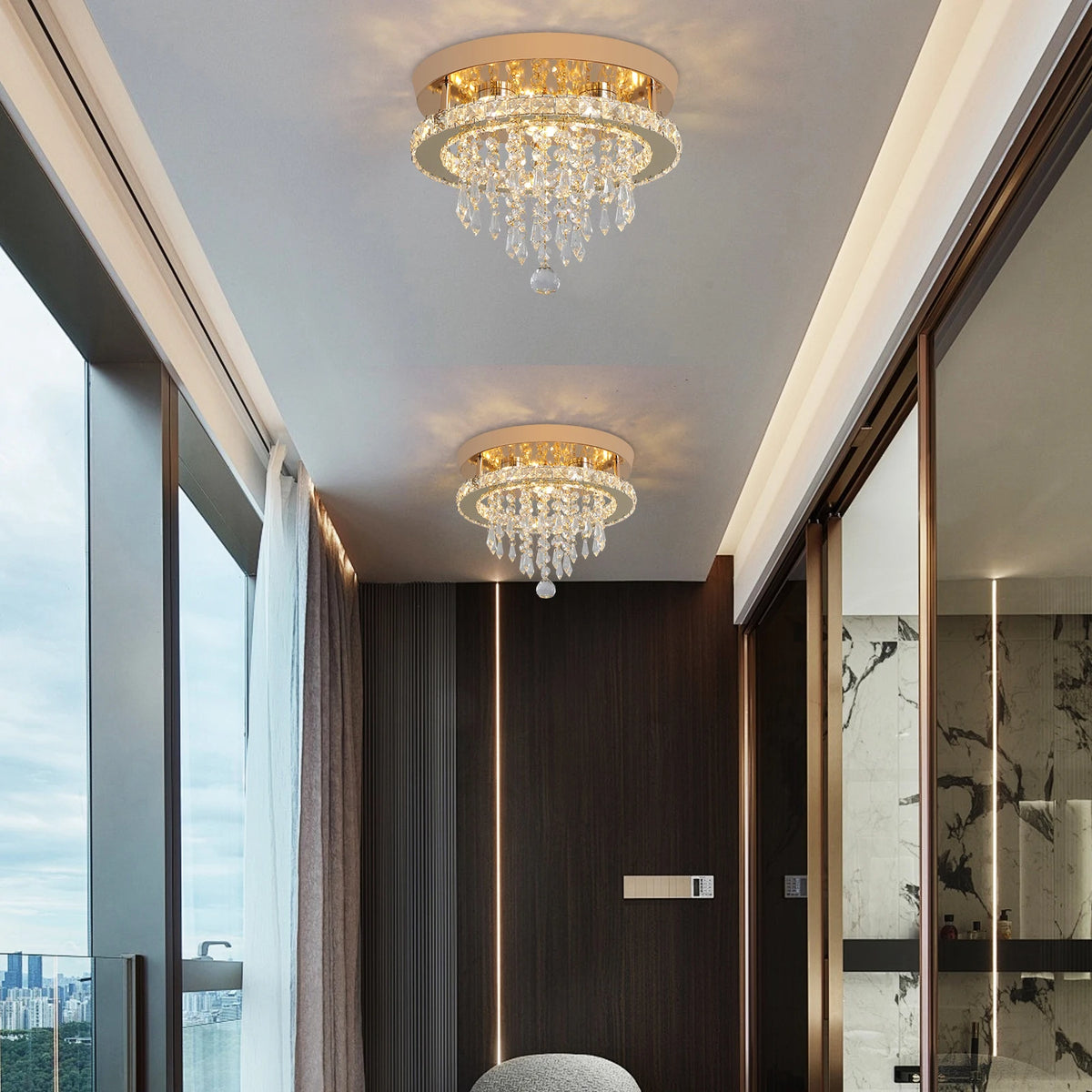 GreeLustr Luxury Crystal LED Ceiling Chandelier
