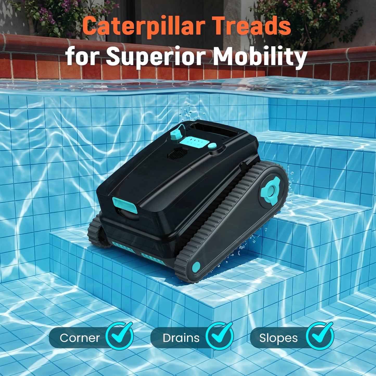 Vastorm 2026 Upgraded H2 Robot Swimming Pool Cleaner 120Mins Runtime Self-Parking Powerful Cordless Floor Wall Auto Cleaning for Pools
