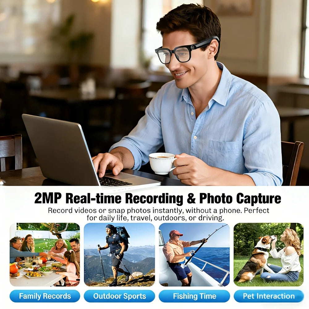 Senbono AI Smart Glasses With HD Camera Translator