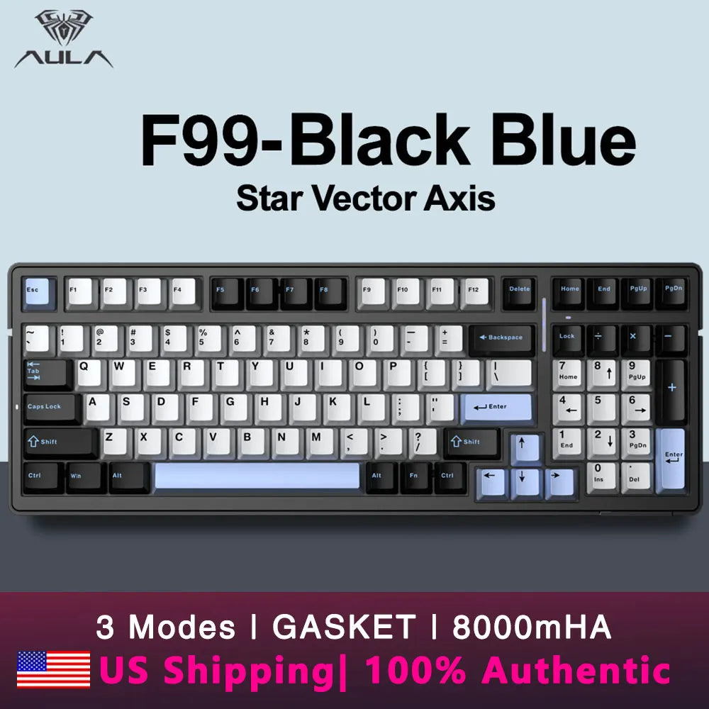 AULA F99 Wireless Mechanical Keyboard Tri Mode Hot Swappable