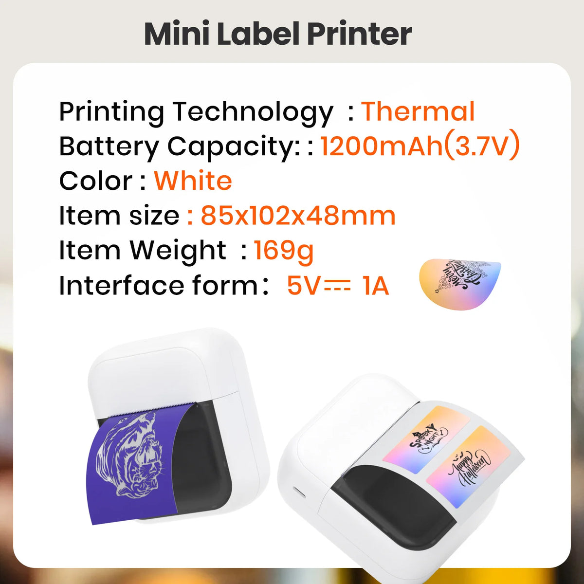 Portable Bluetooth Thermal Label and Tattoo Printer