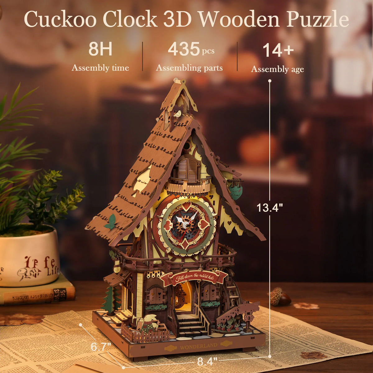 ROKR Wooden 3D Cuckoo Clock Mechanical Building Kit