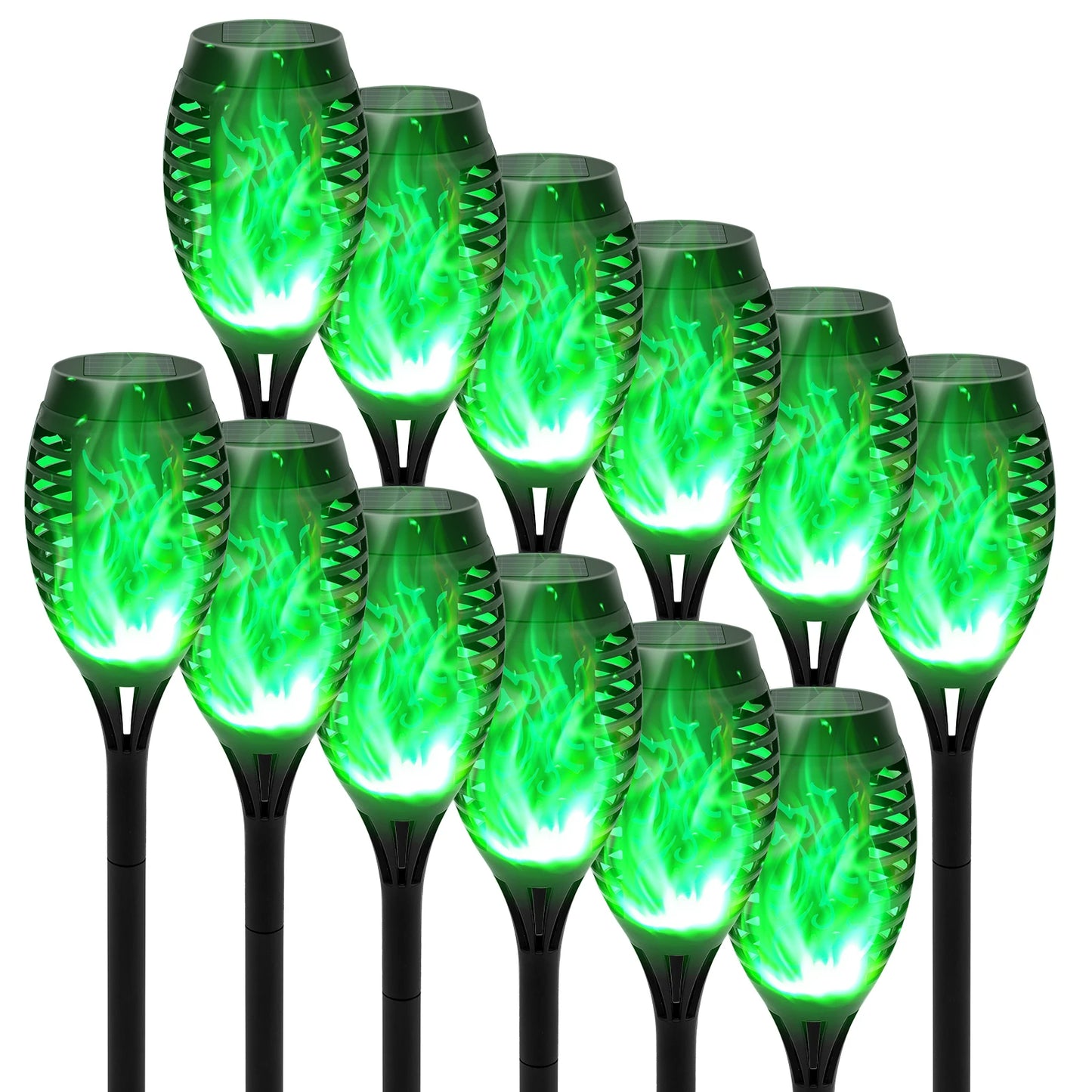 Solar Flame Torch Lamp Waterproof for Garden and Lawn